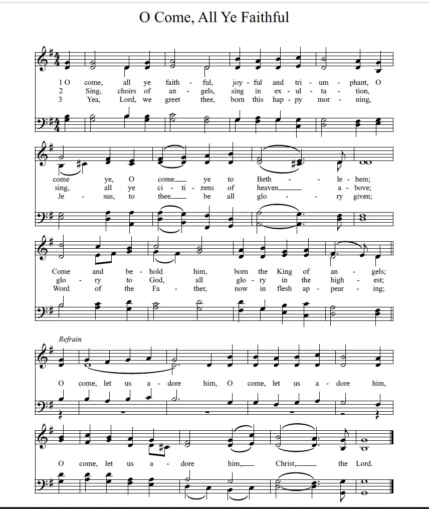 O Come All Ye Faithful - Sheet Music